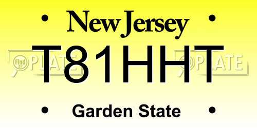 T81HHT New Jersey License Plate