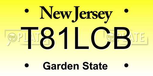 T81LCB New Jersey License Plate