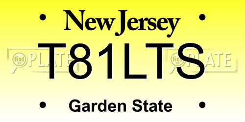 T81LTS New Jersey License Plate