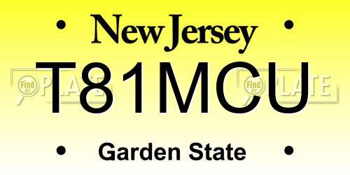 T81MCU New Jersey License Plate