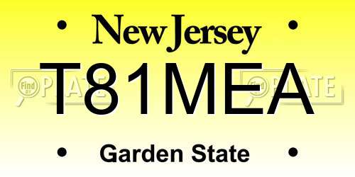 T81MEA New Jersey License Plate