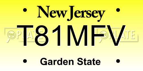 T81MFV New Jersey License Plate