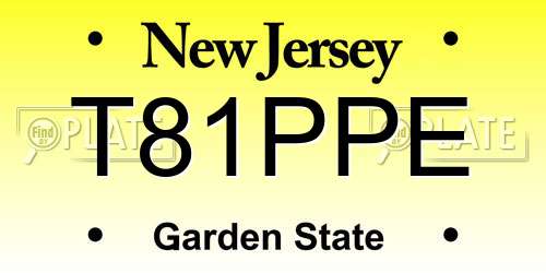 T81PPE New Jersey License Plate