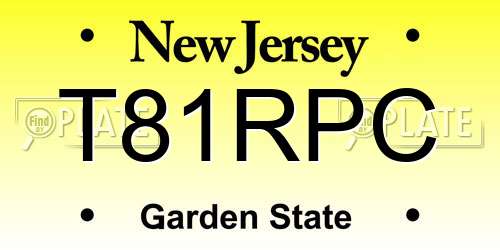 T81RPC New Jersey License Plate