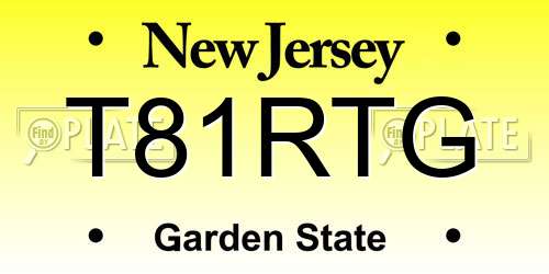 T81RTG New Jersey License Plate