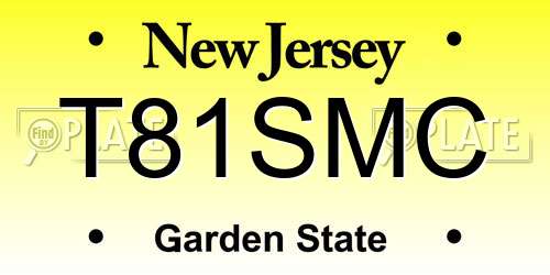 T81SMC New Jersey License Plate