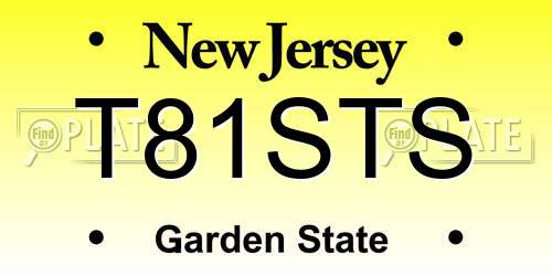 T81STS New Jersey License Plate
