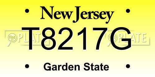T8217G New Jersey License Plate