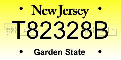 T82328B New Jersey License Plate