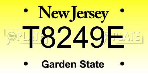 T8249E New Jersey License Plate