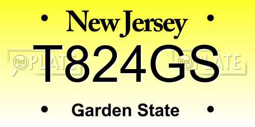 T824GS New Jersey License Plate
