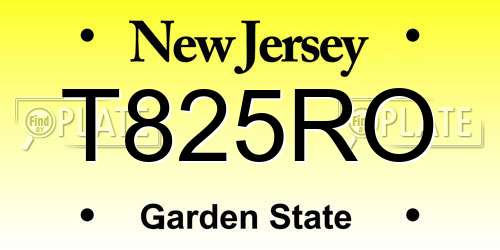 T825RO New Jersey License Plate