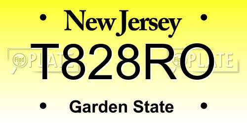 T828RO New Jersey License Plate