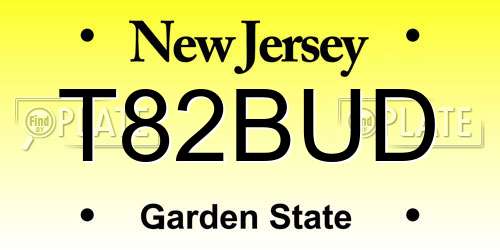 T82BUD New Jersey License Plate