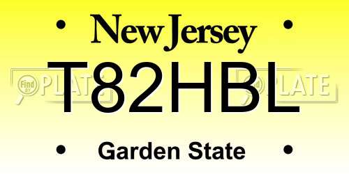 T82HBL New Jersey License Plate