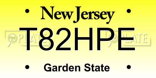 T82HPE New Jersey License Plate
