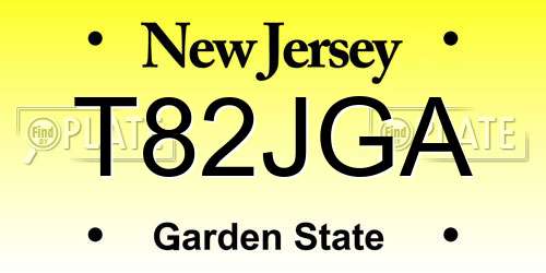 T82JGA New Jersey License Plate