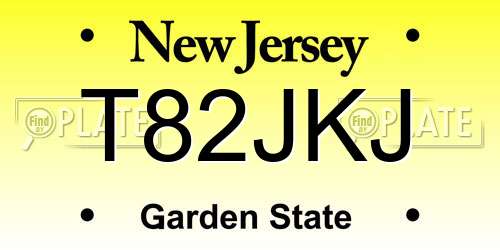 T82JKJ New Jersey License Plate