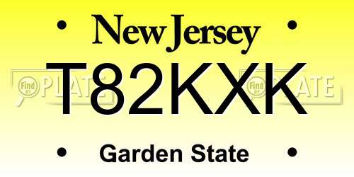 T82KXK New Jersey License Plate