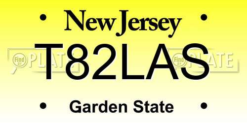 T82LAS New Jersey License Plate