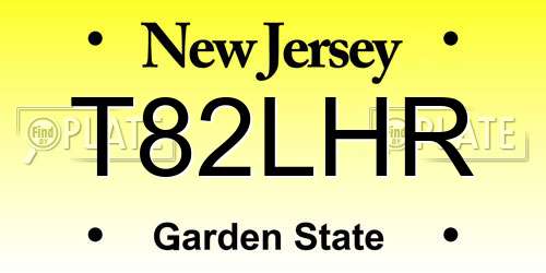 T82LHR New Jersey License Plate