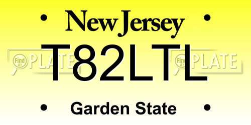 T82LTL New Jersey License Plate