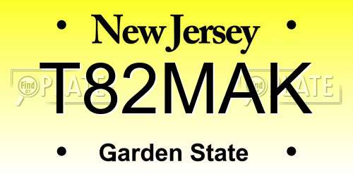T82MAK New Jersey License Plate