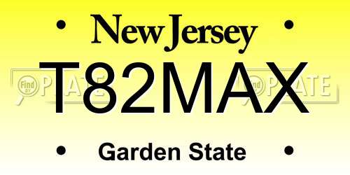 T82MAX New Jersey License Plate