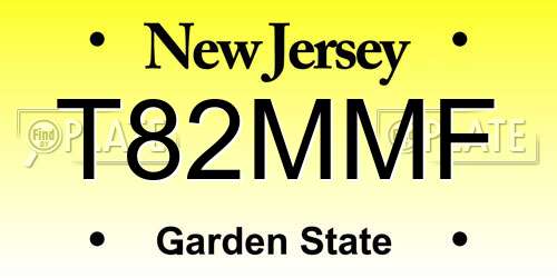 T82MMF New Jersey License Plate