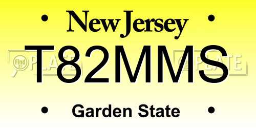 T82MMS New Jersey License Plate