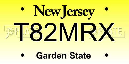 T82MRX New Jersey License Plate