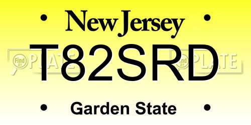 T82SRD New Jersey License Plate