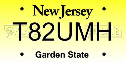 T82UMH New Jersey License Plate