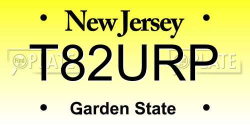 T82URP New Jersey License Plate