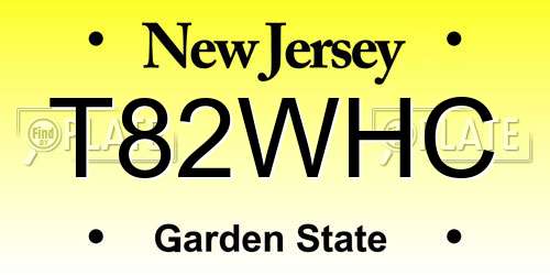 T82WHC New Jersey License Plate