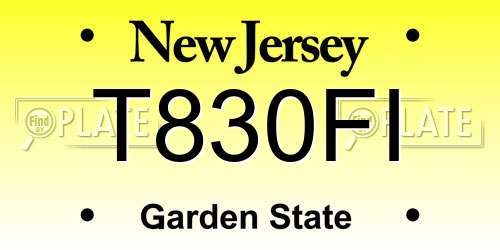 T830FI New Jersey License Plate