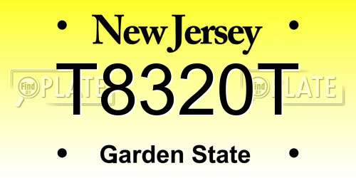 T8320T New Jersey License Plate