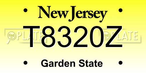 T8320Z New Jersey License Plate