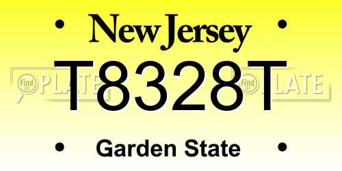 T8328T New Jersey License Plate