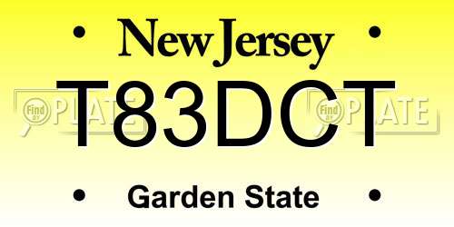 T83DCT New Jersey License Plate