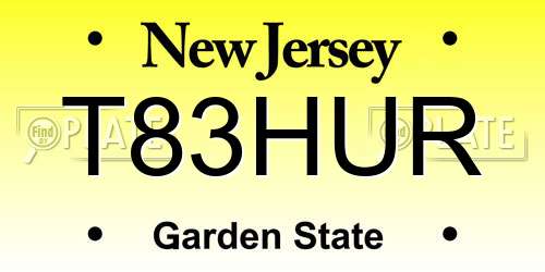 T83HUR New Jersey License Plate
