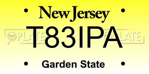 T83IPA New Jersey License Plate
