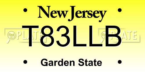 T83LLB New Jersey License Plate