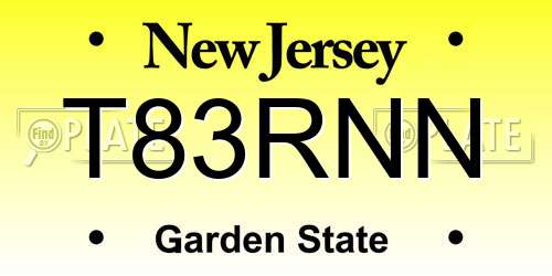 T83RNN New Jersey License Plate