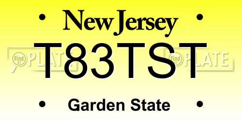 T83TST New Jersey License Plate