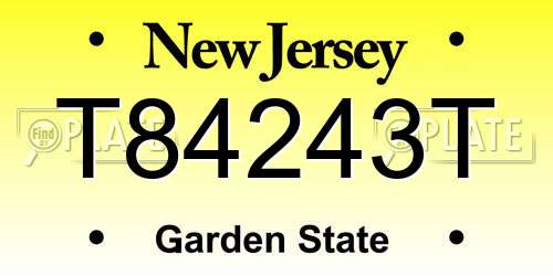 T84243T New Jersey License Plate