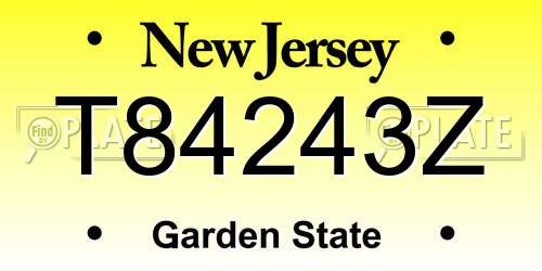 T84243Z New Jersey License Plate