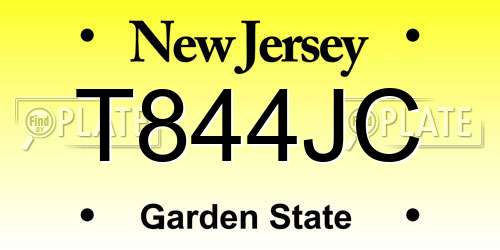 T844JC New Jersey License Plate