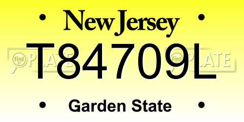 T84709L New Jersey License Plate