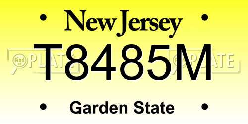 T8485M New Jersey License Plate